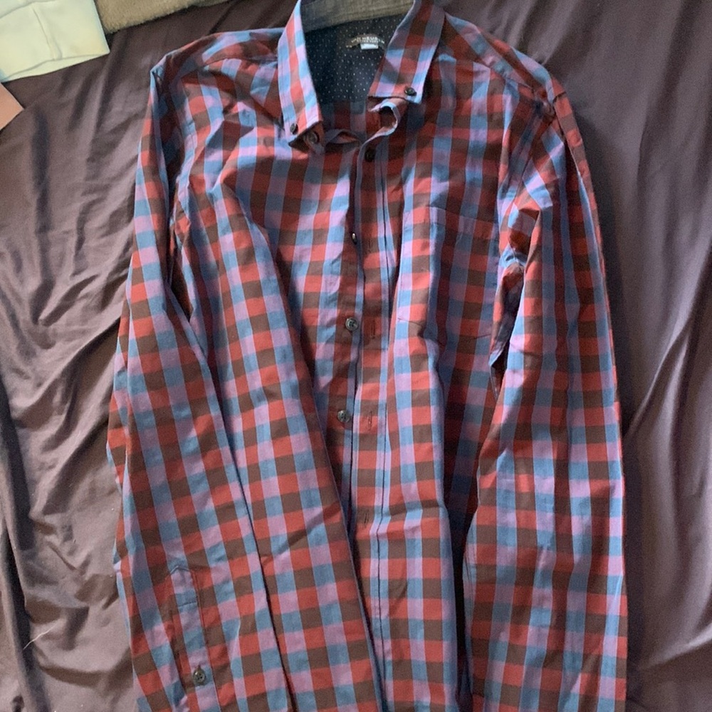 Checkered button down shirt